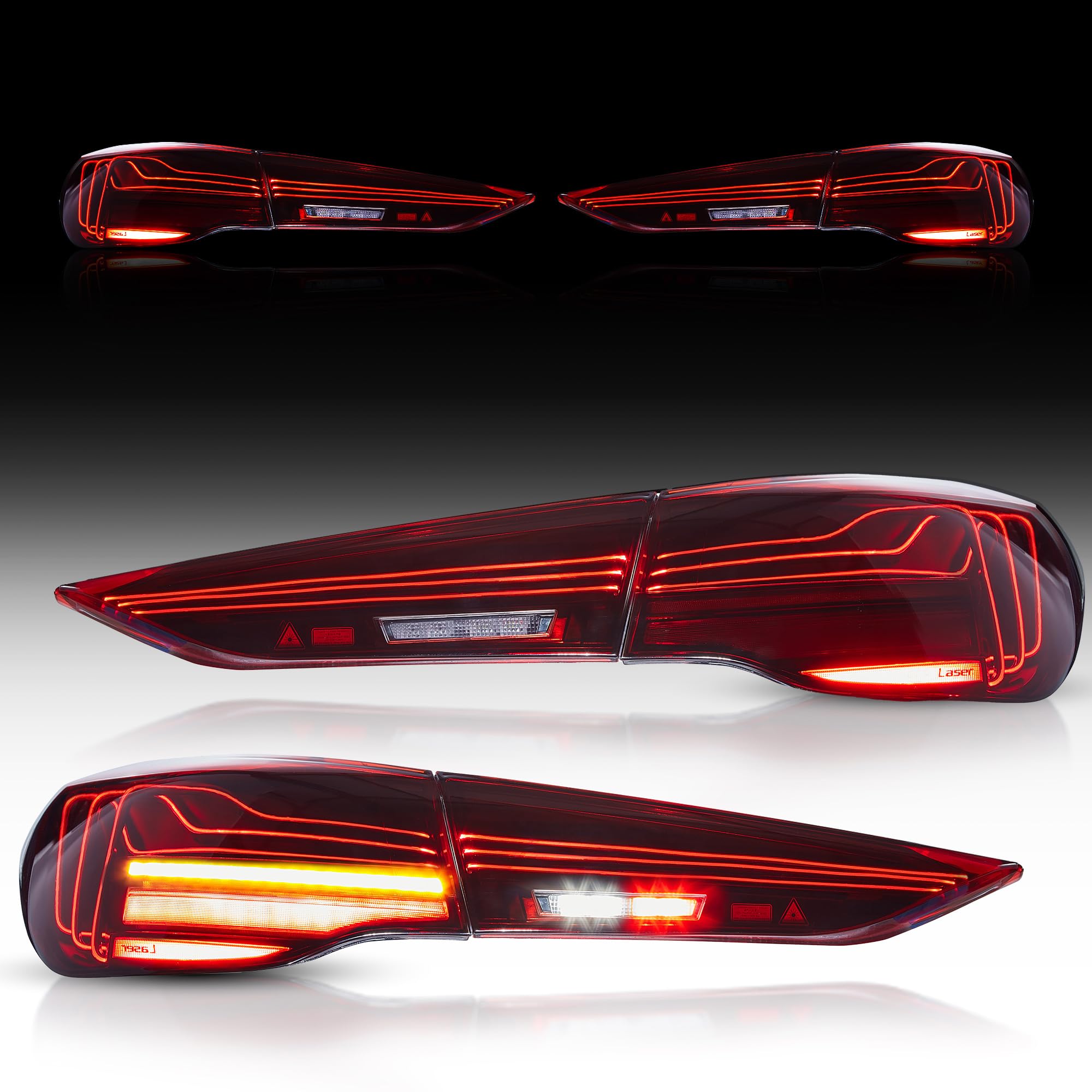 VLAND fari posteriore LED compatibili con Serie 4 G22/G23/G26, M4 G82 G83 2021-2023 2a generazione, set di luci posteriori con indicatori sequenziali, 1 set (rosso)