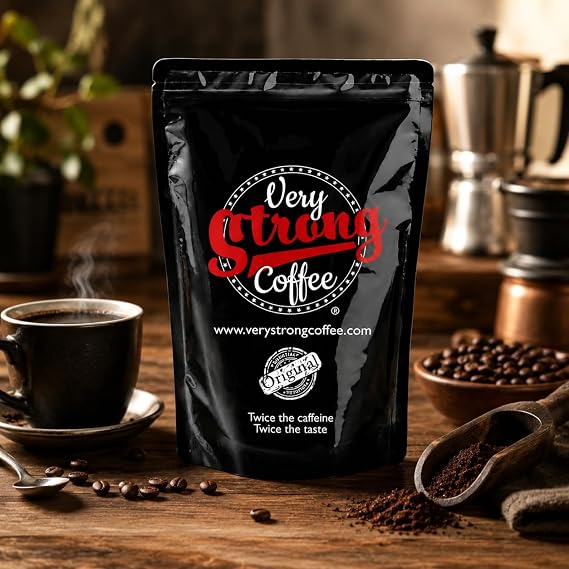 Very Strong Coffee Whole Coffee Beans - 500g 100% Robusta High Roast Twice the Caffeine Twice the Taste (Whole Beans, 500g)
