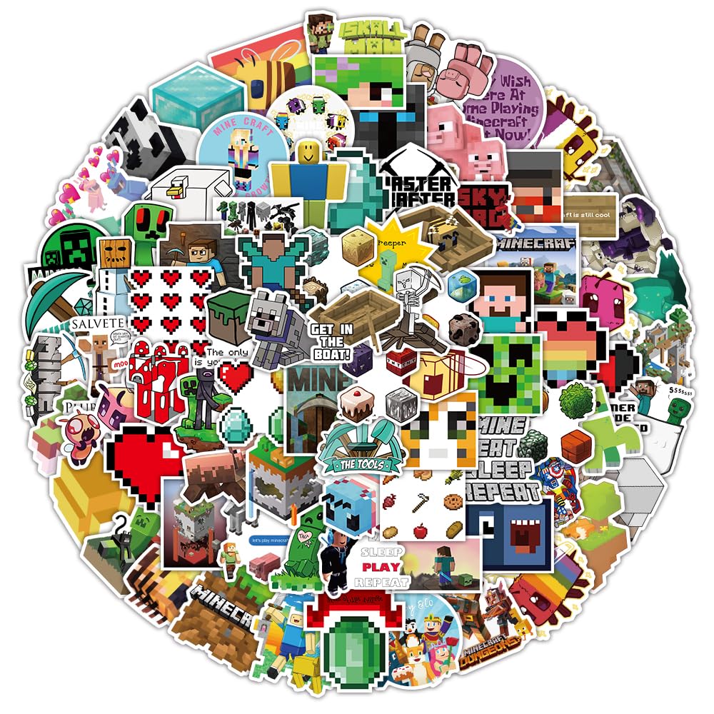 100 Adesivi Mine-Craft - Stickers Per Laptop, Bottiglie, Skateboard - Foto 11