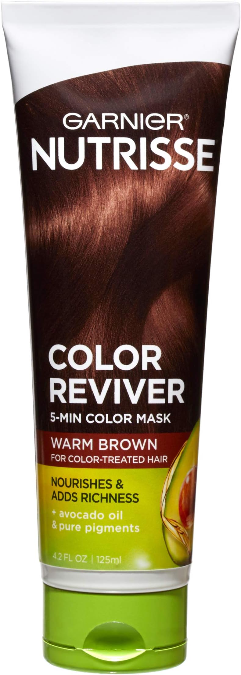 Garnier Nutrisse 5 Minute Nourishing Color Hair Mask with Triple Oils Delivers Day 1 Color Results, for Color Treated Hair, Warm Brown, 4.2 fl. oz.