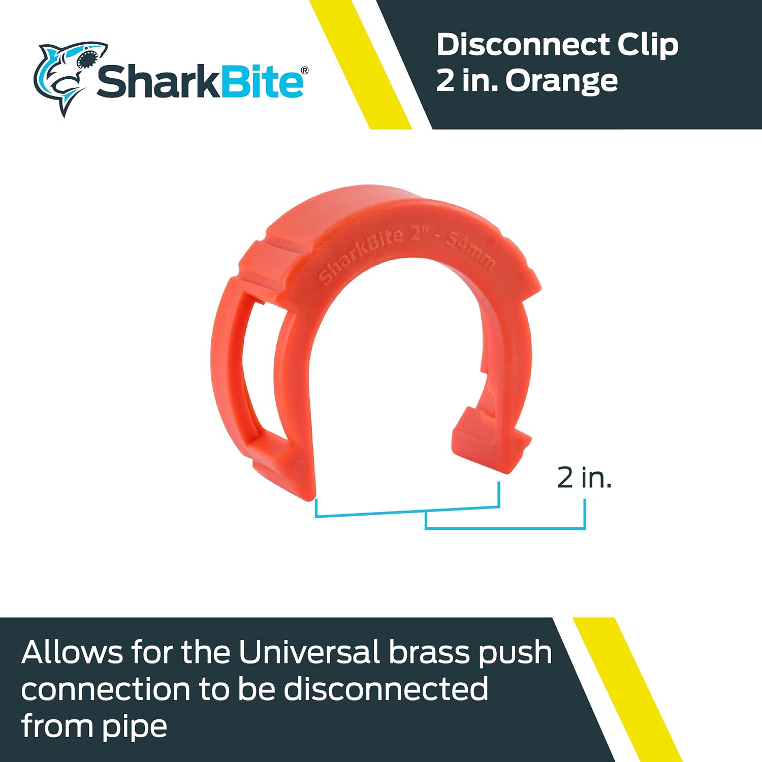 SharkBite 2 Inch Disconnect Clip for Push to Connect Brass Plumbing Fittings, UXLDC54 image 2