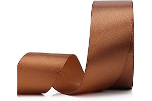 25 Yards Classy Brown Satin Ribbon for Gift Wrapping, Crafting, and Bridal...