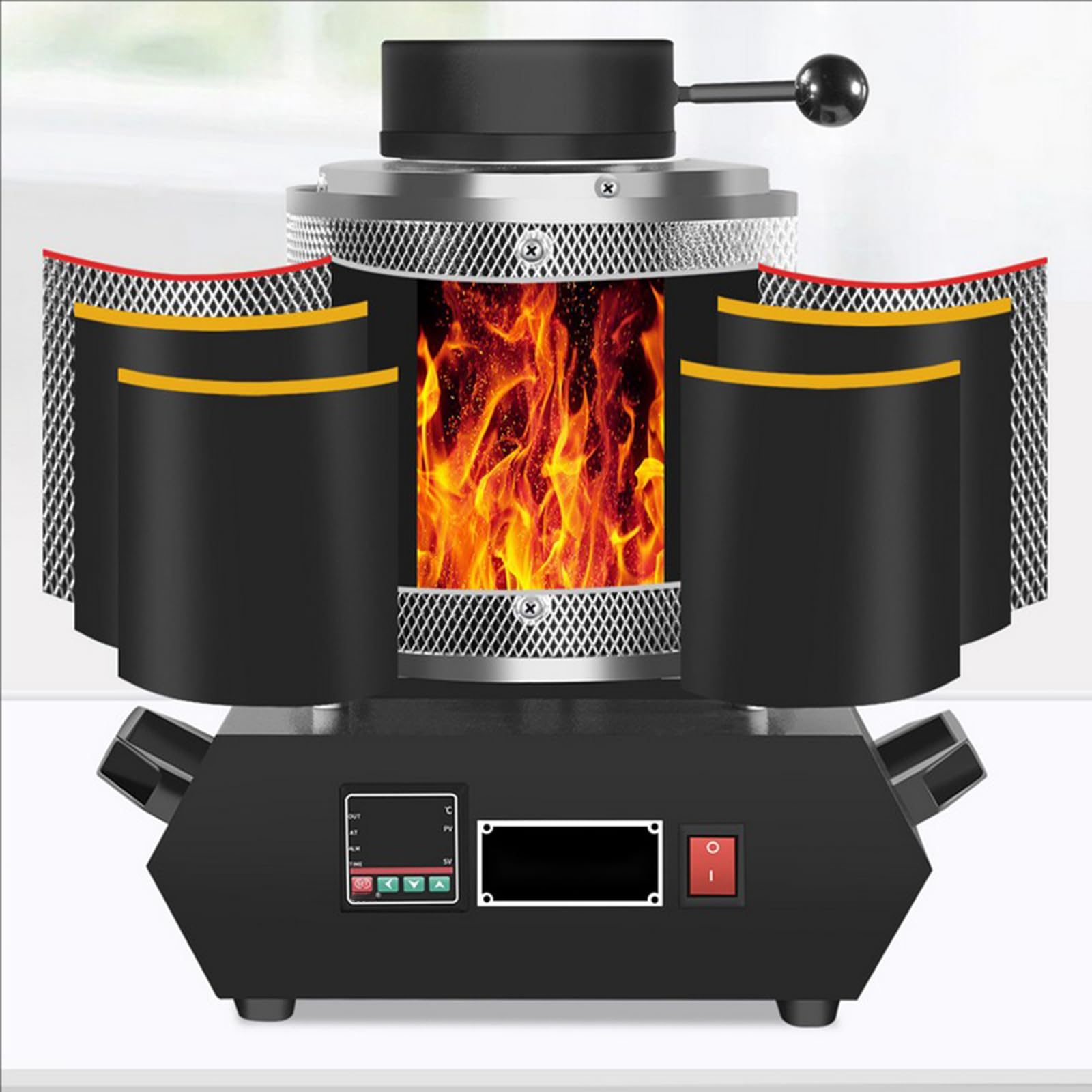 Zestaw narzędzi do topienia metalu 1KG/2KG/3KG, elektryczny piec do topienia o sterowaniu temperaturą 220V 1150ºC z tyglem i zaciskiem do tygla do srebra, miedzi i aluminium,3kg
