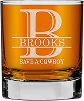 Vista 35 de Monograma grabado de cristal de whisky Rocks de 11 onzas (letra J), regalos de bourbon personalizados de la A-Z para hombres, día del padre, vidrio