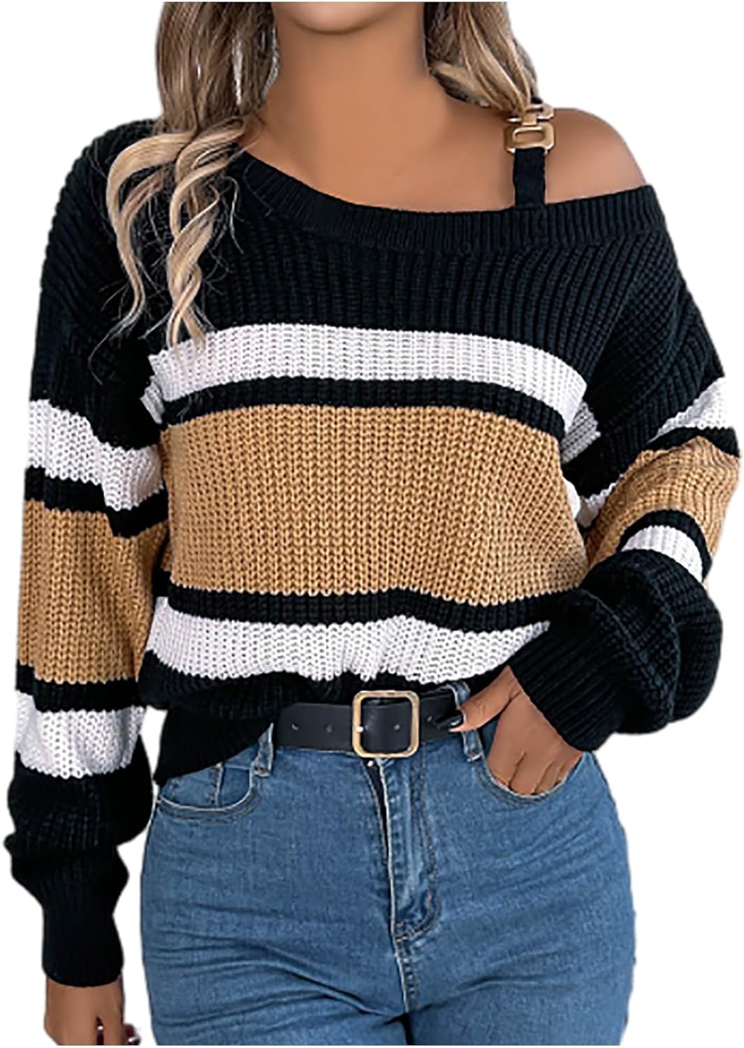 チャンキーニット秋セーター カジュアル 長袖 モックネック オーバーサイズ ルーズ プルオーバー セーター トップス