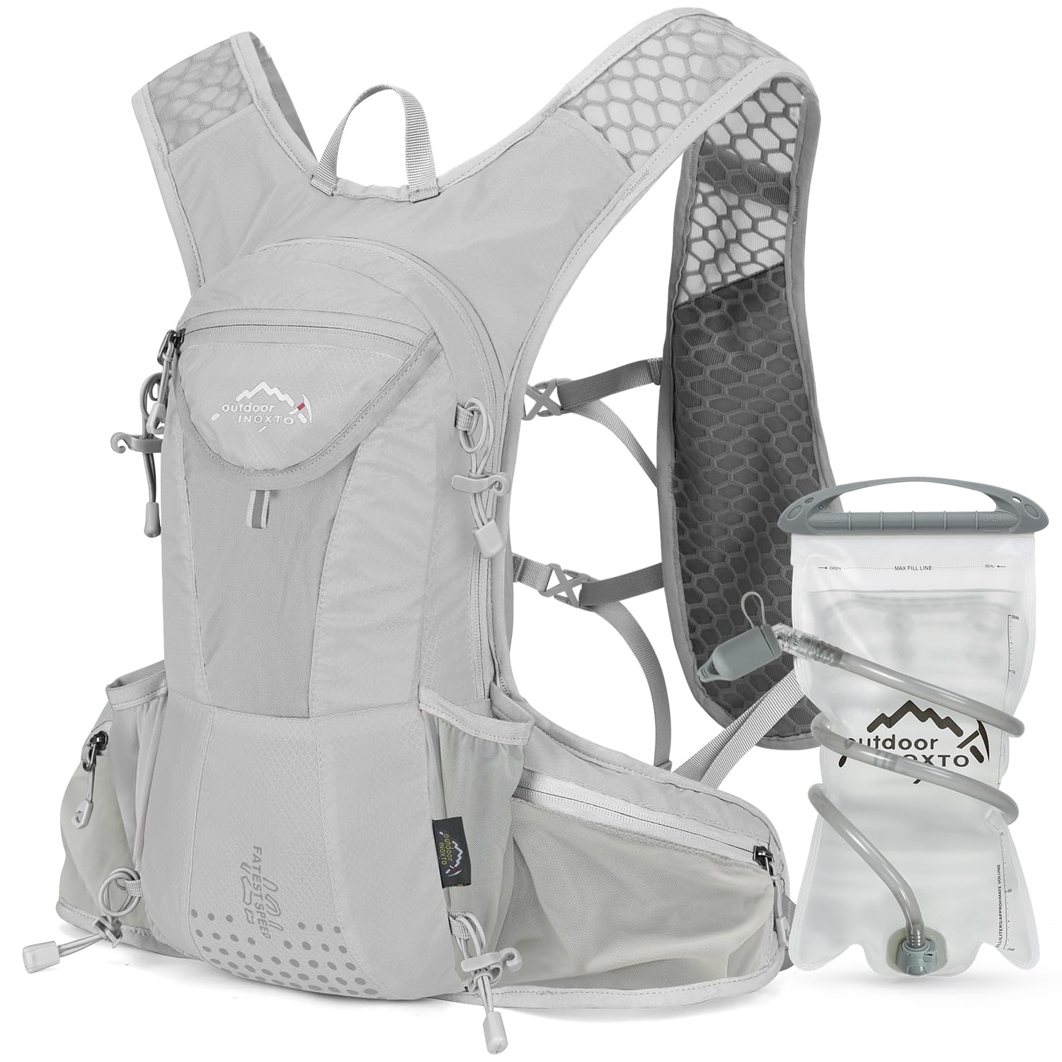 IX INOXTO Hydration Pack Backpack, Lightweight Water Backpack with 2L Hydration Bladder Daypack for Men Women,Running Hydration Vest for Trail Running