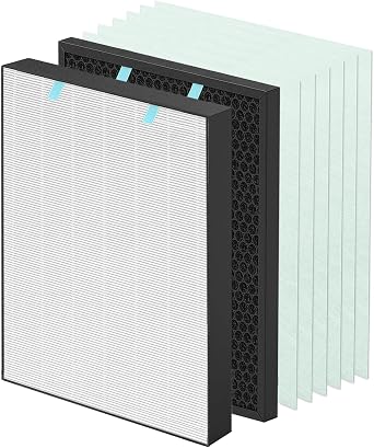 Replacement Air400 Filter for Bissell Air400 Air Cleaner Purifier, 1 Pack 2521 True Hepa Filters, 6 Pack Pre-Filters, 1 Pack 2520 Active Carbon Filters, Compared to Part 2521, 2520