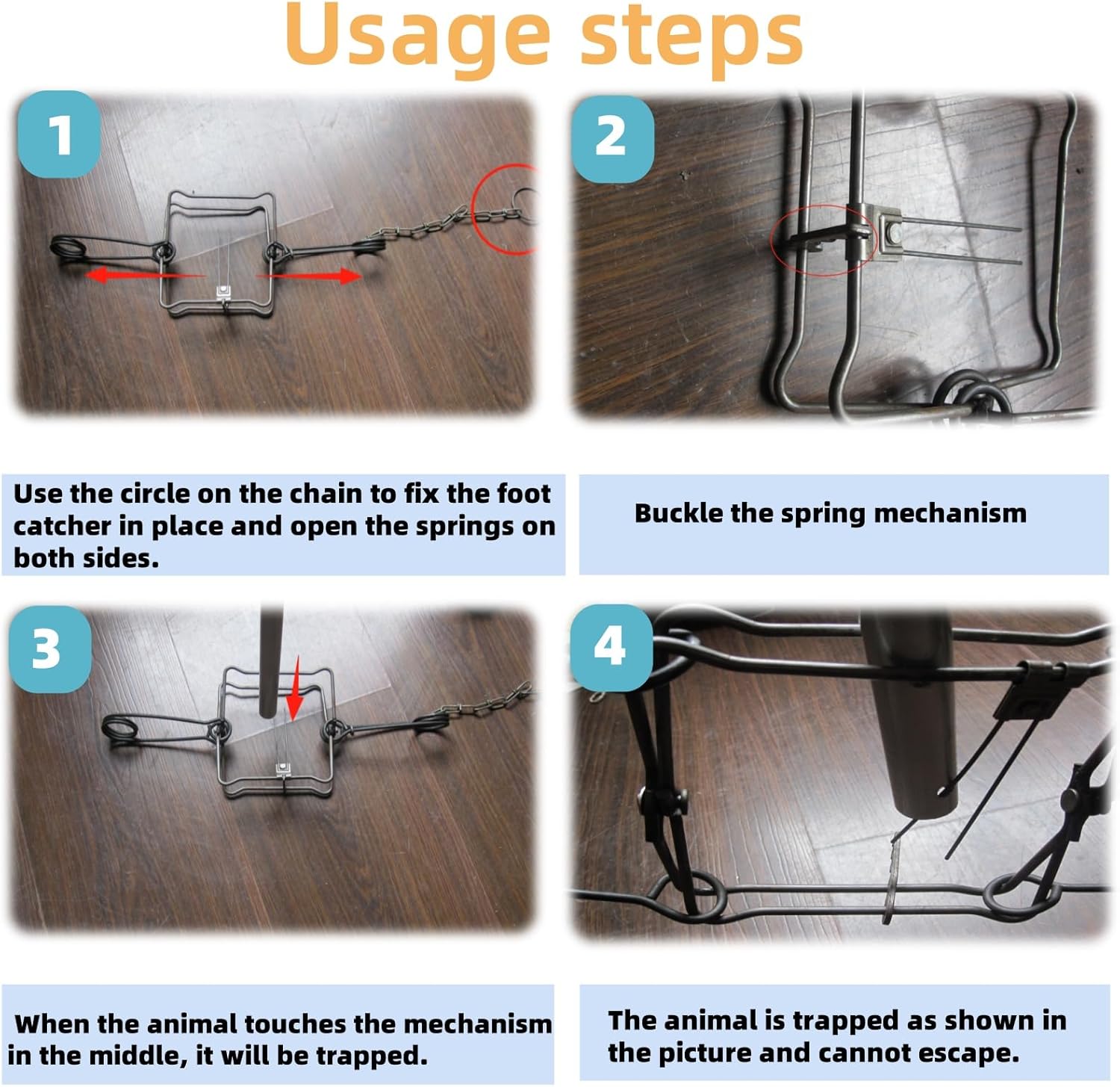 Double-Sided D-Ke 220 Heavy Duty Outdoor Animal Trap Setter, Reusable Easy Setup Tool for Farms Yards and Gardens