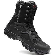 Men's Tactical Boots Military Work Boots Desert Combat Outdoor Boots for Hiking Motorcycle Climbing, Black, 11, Black, 29.0 cm