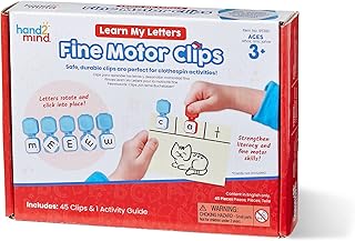 hand2mind Learn My Letters Fine Motor Clips, Kids Clothespin Activities, Letter Practice for Preschoolers, Toddler Alphabet Learning Toys, Pincer Grasp Toys, Fine Motor Toys, Reading Manipulatives