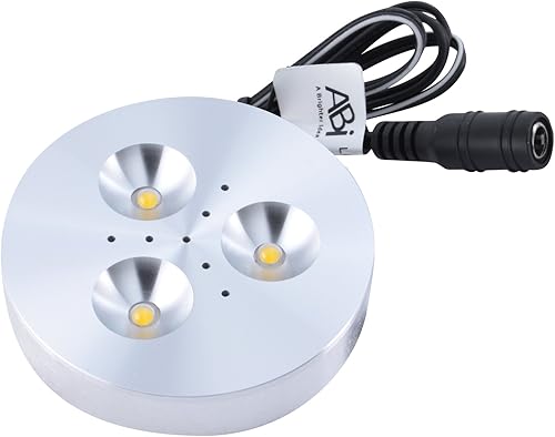 Luces LEDES de 3W ABI para gabinete inferior, estantería e iluminación de mostradores 240lm, equivalente a halógeno de 25W.