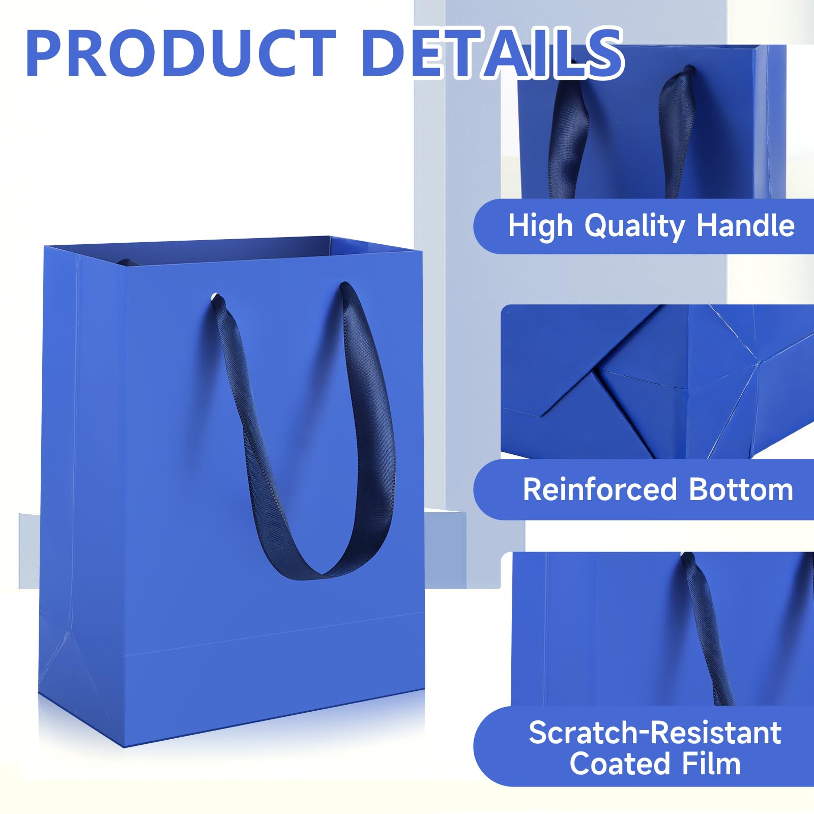 Ethhqu 12-Pack Small Gift Bags with Handles - Includes 24 Tissue Papers, 6.3x4.7x2.4 Inches Mini Gift Card Bag for Birthday Party, Baby Shower, Wedding, Holiday