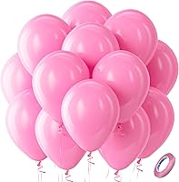 Vista 116 de Bezente - Globos de 18 pulgadas grandes y gruesos de látex redondos para cumpleaños, despedidas de soltera, revelación de género y bodas, rosa, 30