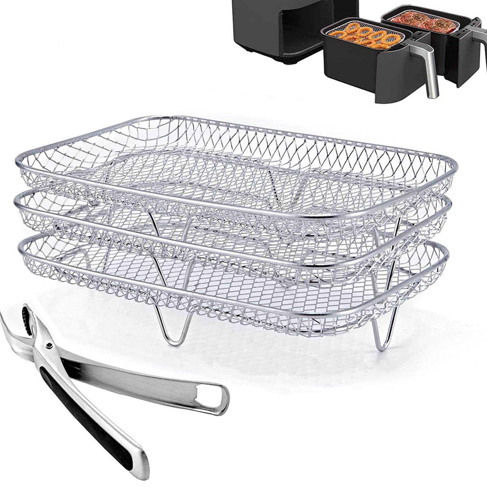 Support En Acier Inoxydable Pour Friteuse à Air | Grille De Refroidissement Empilable, 15.5x8.5x5.5 Cm