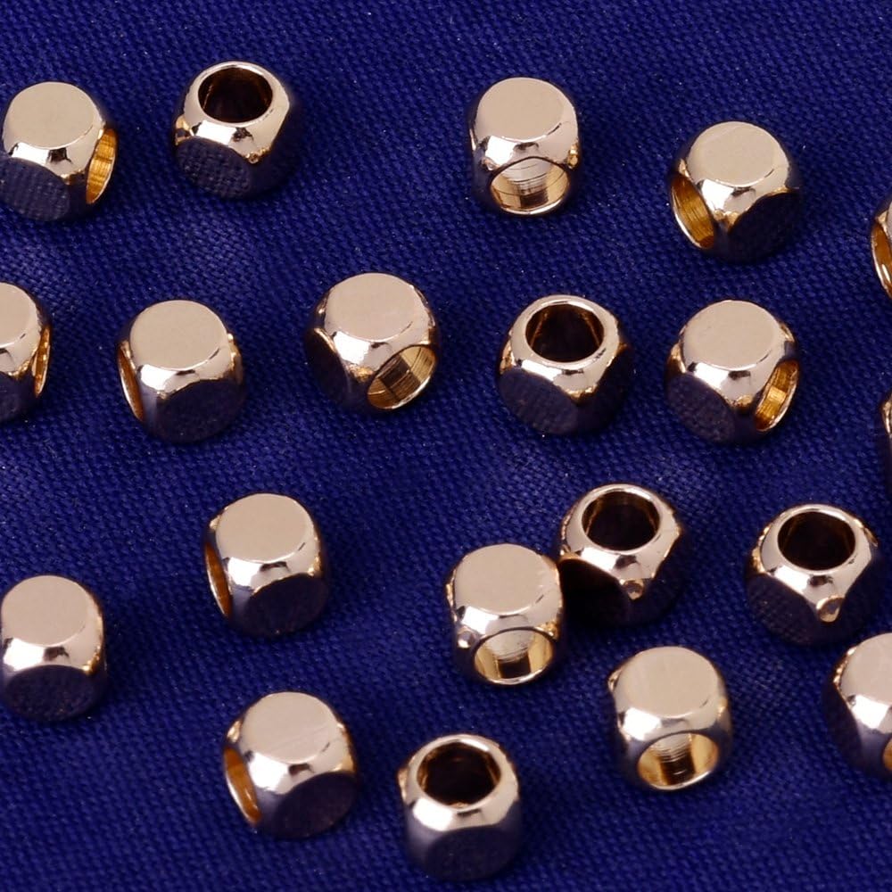 4mm brass square slippy Spacer Beads,Spacer Connectors,spacer metal beads,sold 20pcs/lot,rose gold