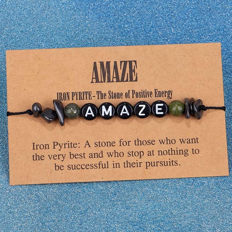 COLORFUL BLING Handmade Healing Chakra Beaded Bracelet with Spiritual Meaningful Card Crystal Natural Stone Strand Bracelet for Women Reiki Yoga Meditation Jewelry Protection Gifts - Image 2