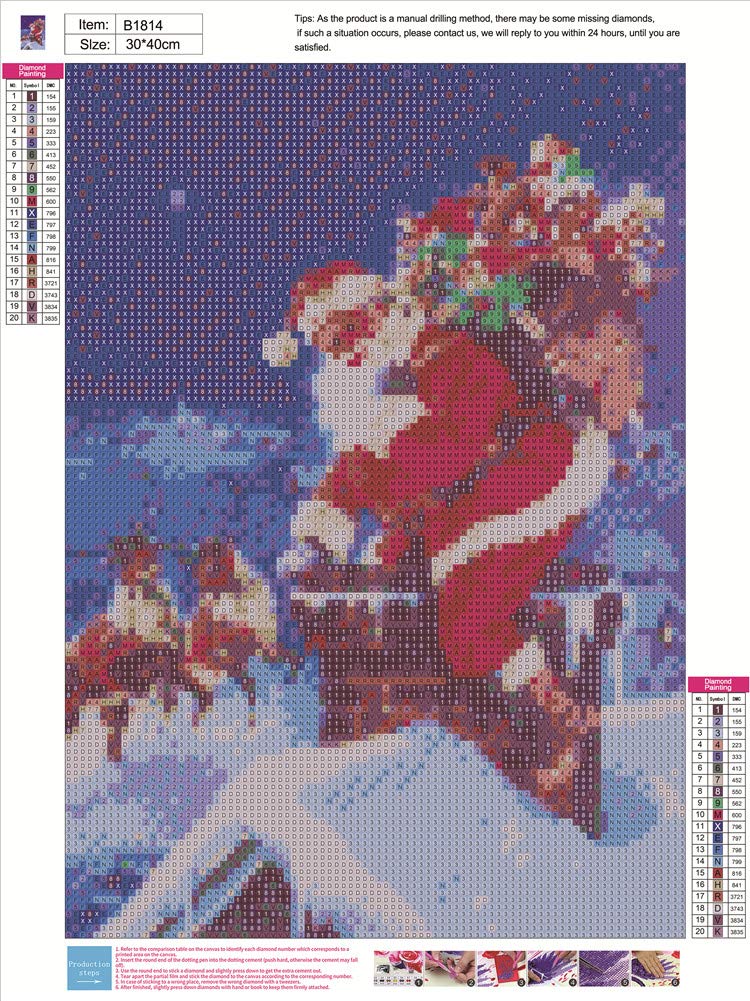 Kit De Pintura De Diamante 5D Para Adultos Y Niños, Awesocrafts Santa Claus Camión Noche Estrellada Taladro Completo DIY Diamond Art Crystal