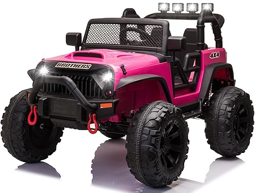 Vehículos eléctricos de 24 V, juguetes para niños, 2 plazas, ruedas potentes de 4 x 200 W, camión 4WD con suspensión de resorte de control remoto de