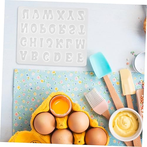 Miniatura 5 de HOMSFOU Letter Stencil Supple Fondant Molds Letter Molds for Chocolate Letter Symbol Molds Baking Supply Silicone Chocolate Molds Candy Making Mold