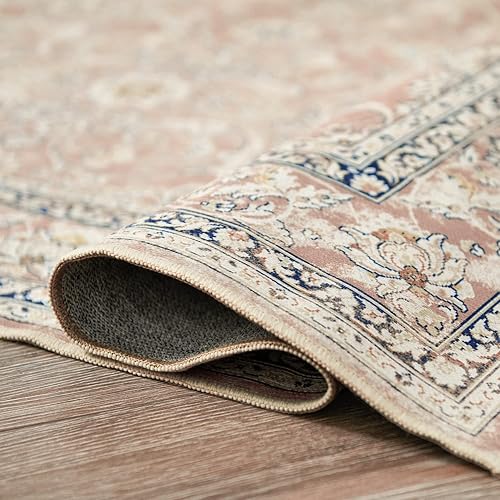 Vista 130 de jinchan Alfombra de pasillo lavable de 2 x 10 pulgadas, estilo vintage, envejecida, para interiores, delgada, tradicional, con estampado floral