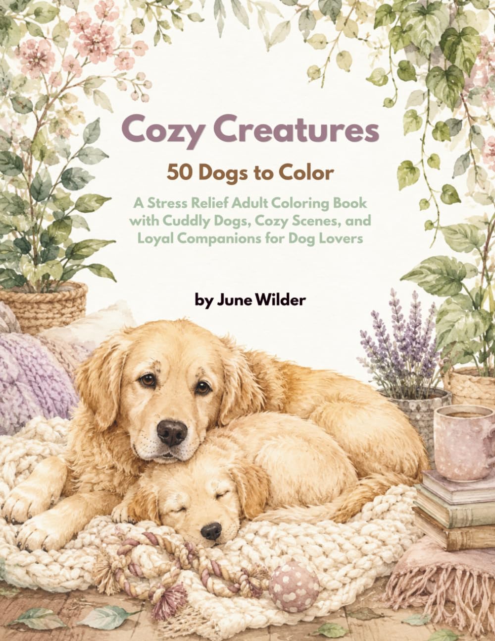 Cozy Creatures: 50 Dogs to Color — A Stress Relief Adult Coloring Book with Cuddly Dogs, Cozy Scenes, and Loyal Companions for Dog Lovers