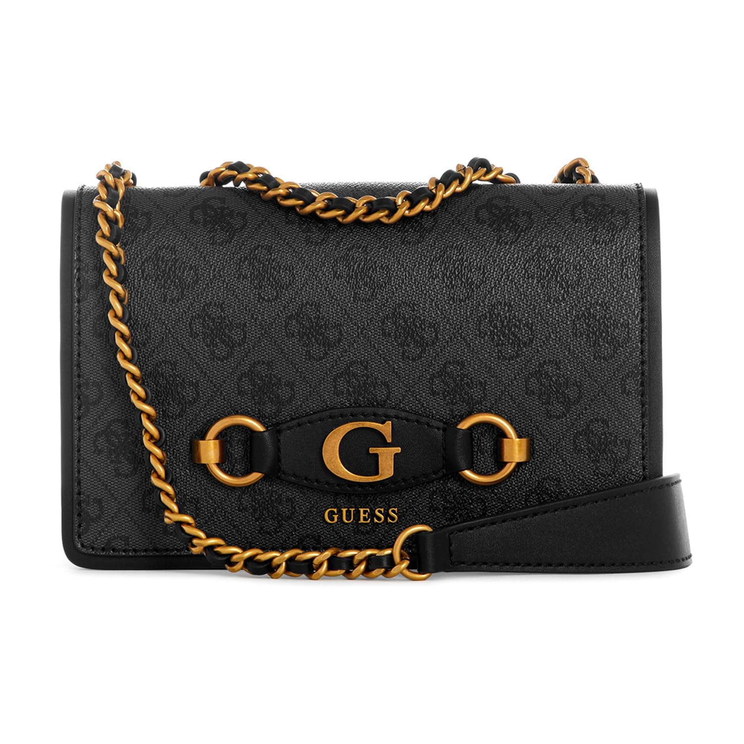 GUESS FLY LONDON Izzy Coal Logo Cross-Body Bag