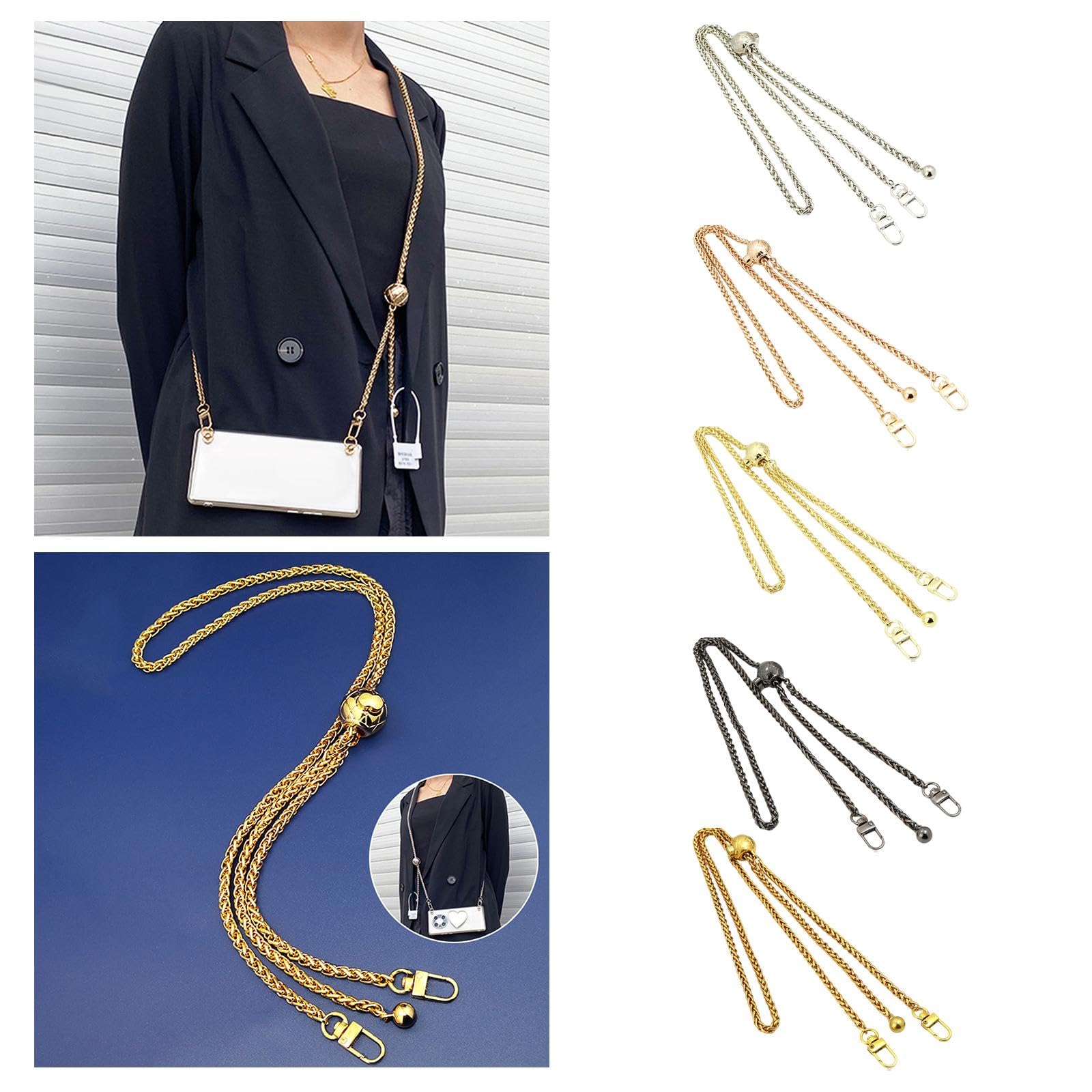 LOOM TREE® Purse Chain Strap Adjustable Bag Chain for Small Shoulder Bag Handbag Clutch Argent 3