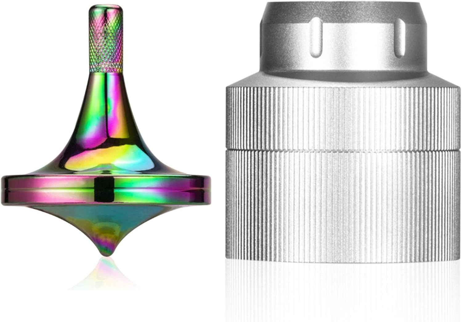 Accurate Metal Spinning Tops, High Performance Stainless Steel Office Desktop EDC Toys for Adults, Long Spin Time Exceeds 5 Mins Spinner Top Gyro with Aluminum Alloy Packing Box (Colorful)