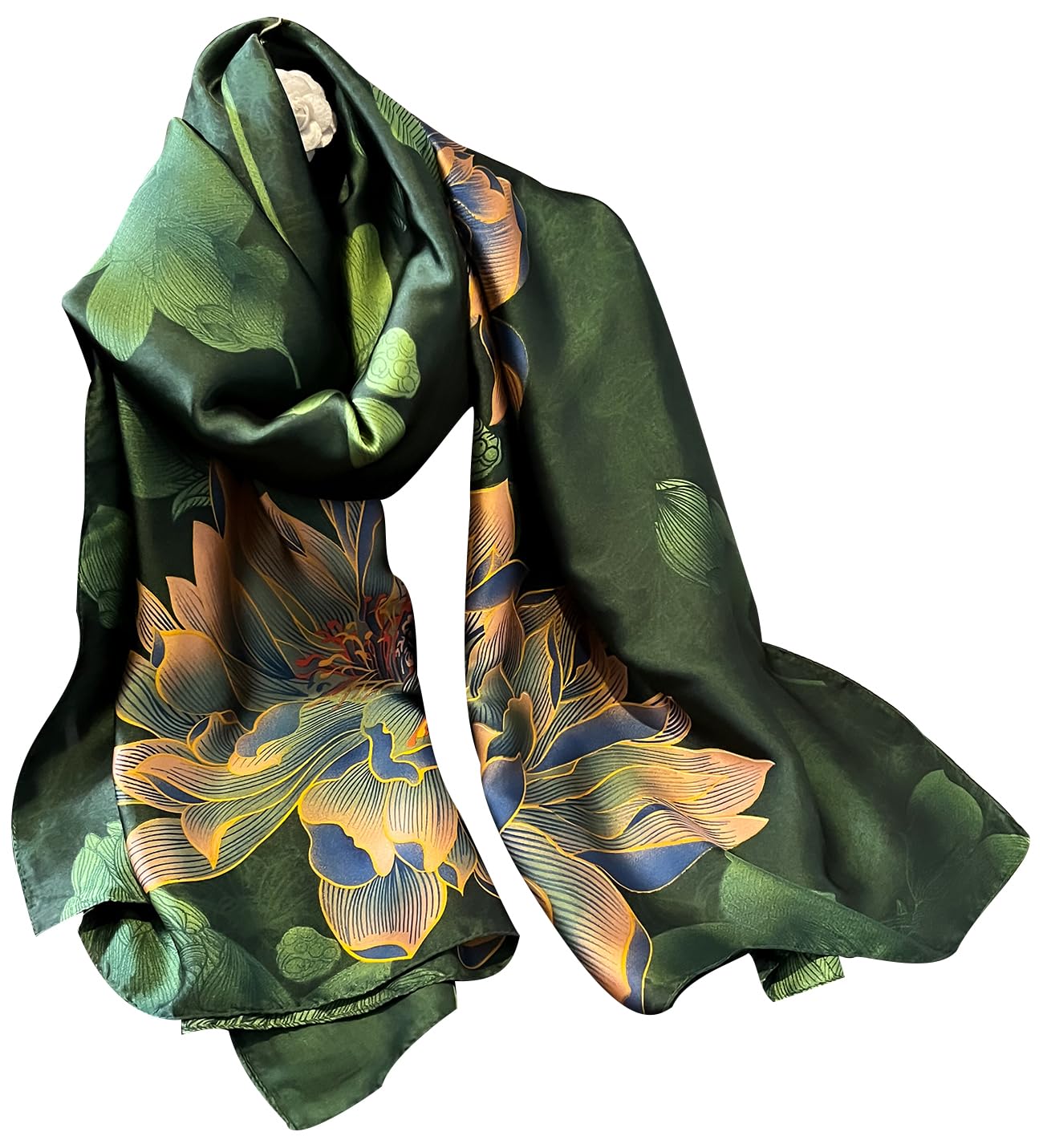 Womens 100% Large Mulberry Silk Scarf Long Satin Scarf Fashion Lightweight Wraps