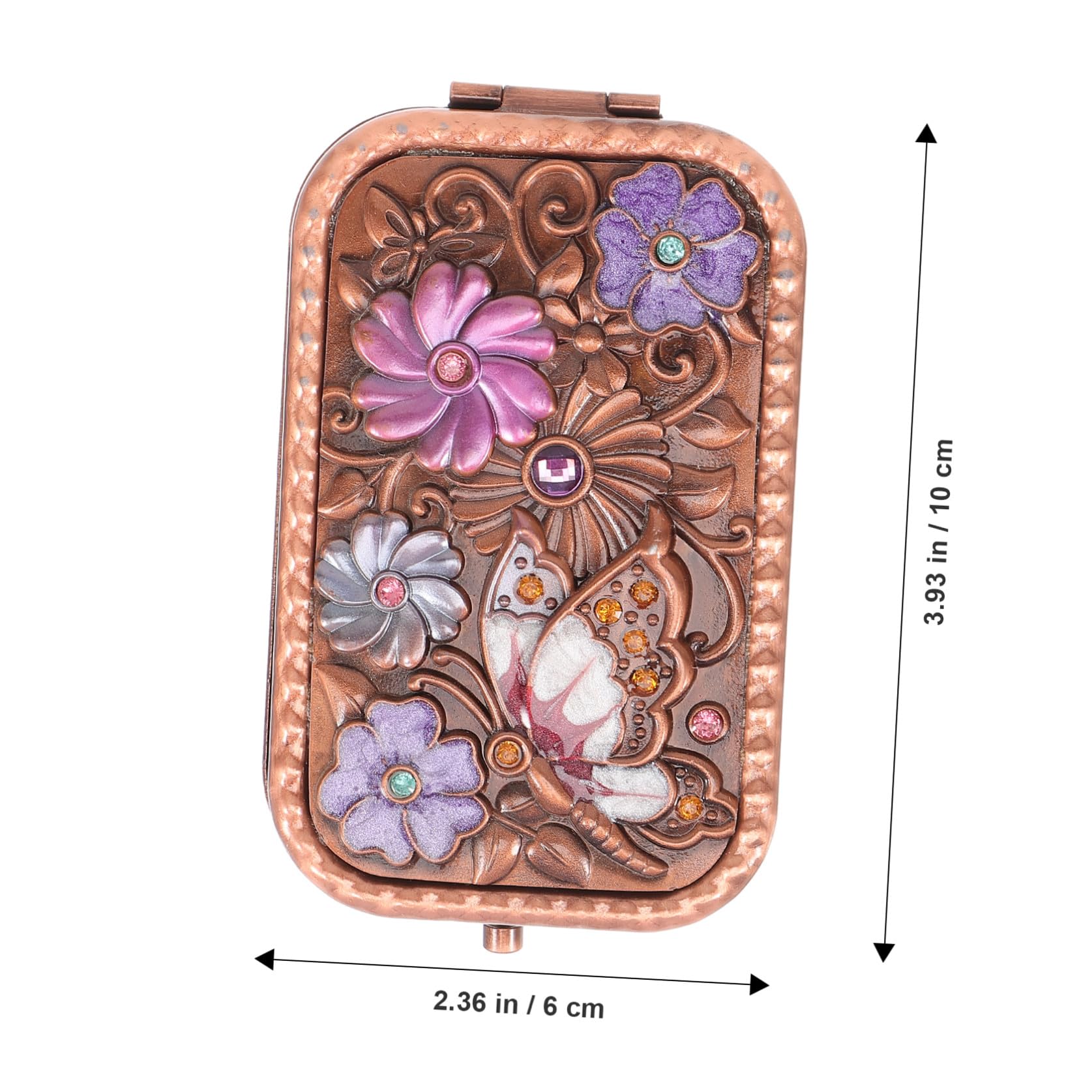 2pezzi Retro Pieghevole Bifacciale Portatile Accessorio Cosmetico Per e