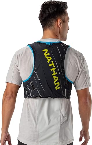 Vista 9 de Nathan Pinnacle Race Vest - Paquete de hidratación de 4 litros, dos frascos suaves de 20 onzas, correr, senderismo, resistente al agua, absorción