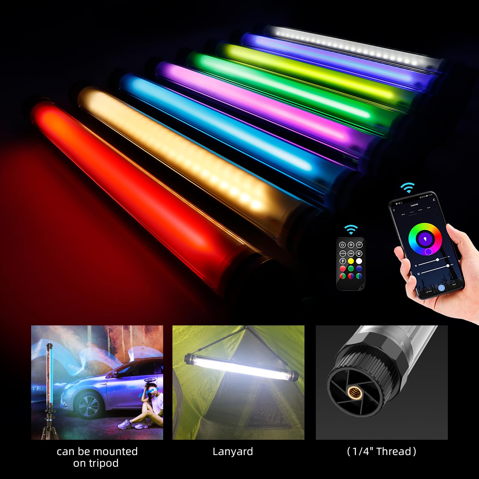 LUXCEO P7RGB Pro LED Video Licht Handheld Fotografie Licht 3000K-6000K,10400 mAh，RGB Full Color CRI≥95 Unterstützung APP Fernbedienung
