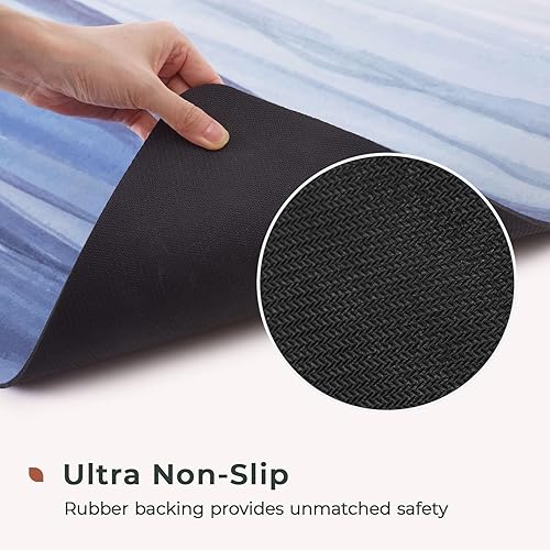 Miniatura 3 de FRESHMINT Tapete de baño suave abstracto, tapete de baño de acuarela, antideslizante, qucik, delgado, lavable, con capa súper absorbente de agua y