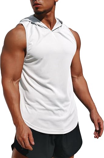 Mens Gym Tank Top Workout Muscle Sleeveless Shirts for Mens Fitness Training Athletic Dry Fit Lightweight Tee Shirts