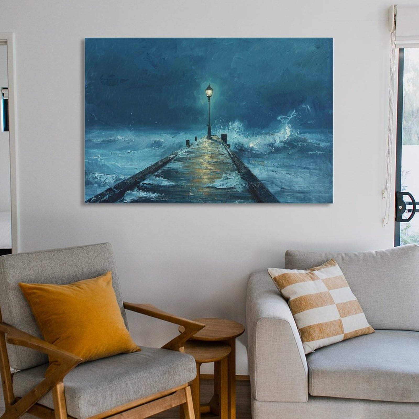 絵画 インテリア 絵 額付き(白）油絵 uF6-062403 風景 絵画 インテリア