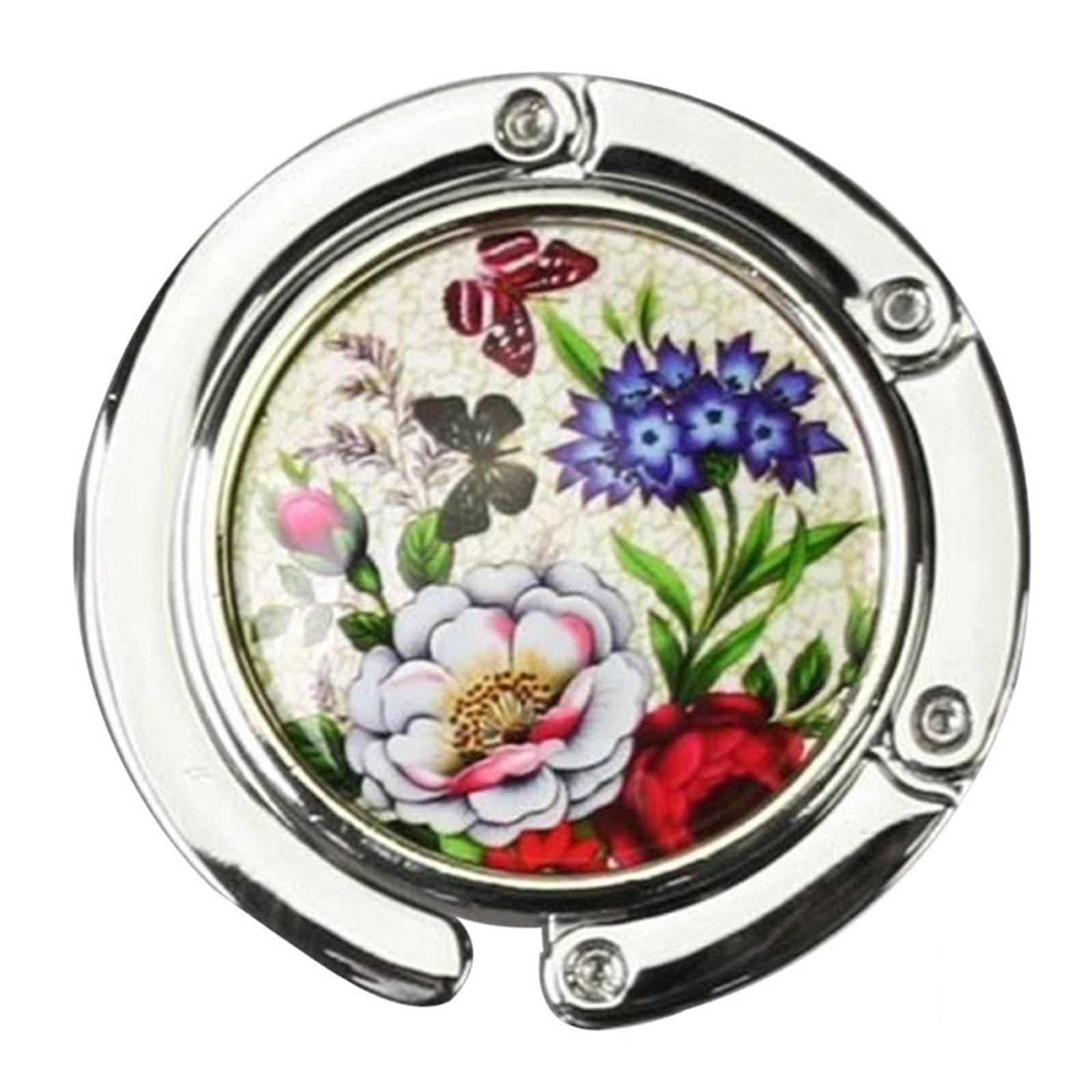 GHHZML Handbag Hooks for Tables Folding Handbag Bag Purse Hook Hanger Holder Butterfly/Dragonfly/Peacock(Color02)