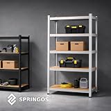SPRINGOS Étagère de garage en métal 90 x 180 x 40 cm 5 étagères Argenté - 6