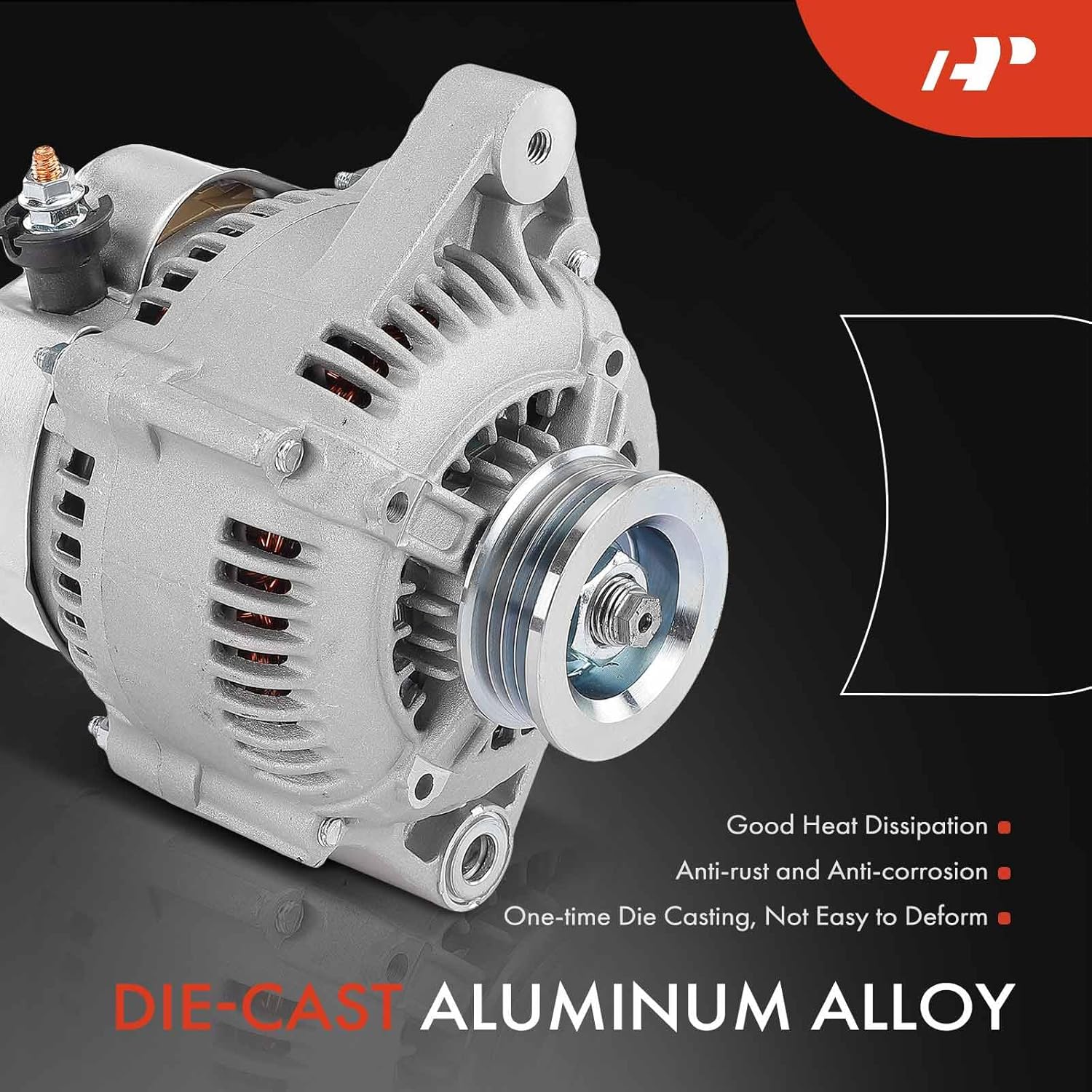 A-Premium Alternator Compatible with Toyota Paseo 1993-1999, Tercel 1995-1998, 1.5L, 12V 70A 4-Groove Pulley Clockwise, Replace# 101211-0340, 27060-11270