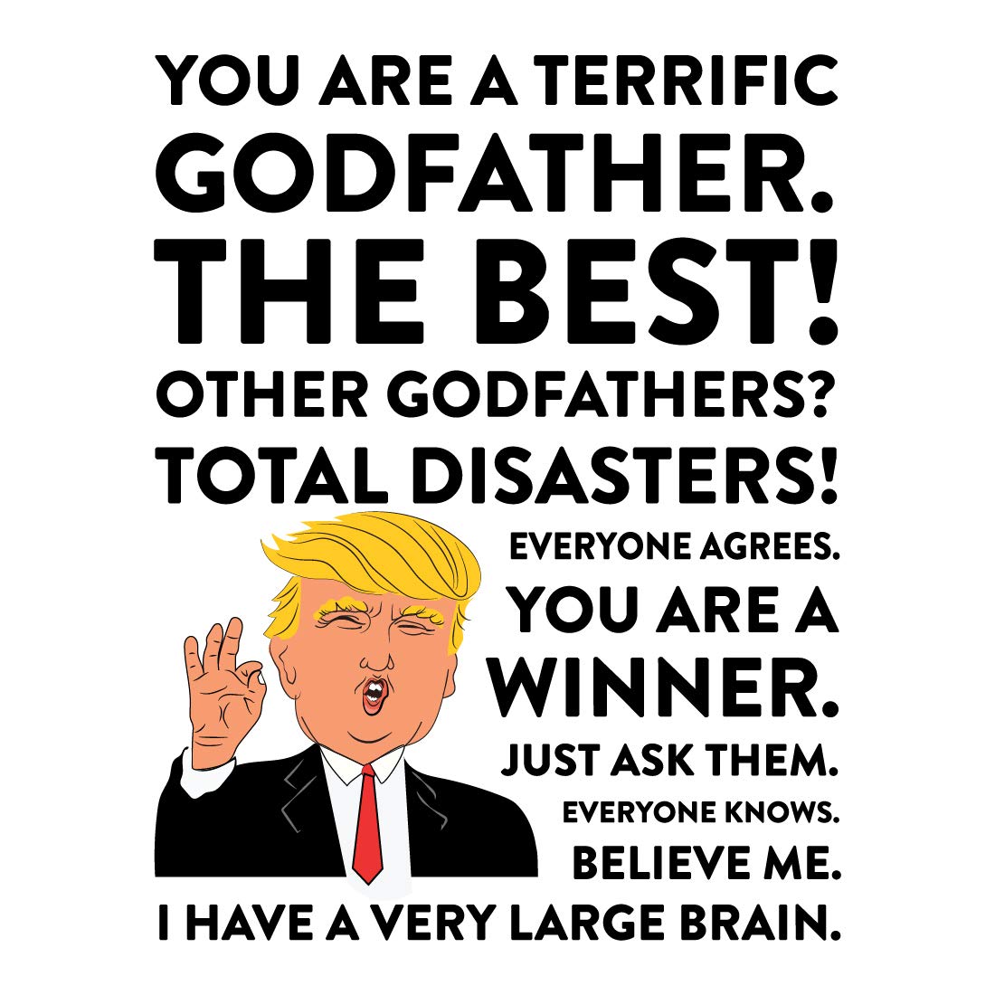 Andaz Press Funny President Donald Trump 11oz. Coffee Mug Gift, Terrific Godfather, 1-pack, Godfathers Mug, Padrino Christmas Birthday Republican Political Satire Godfather Gift