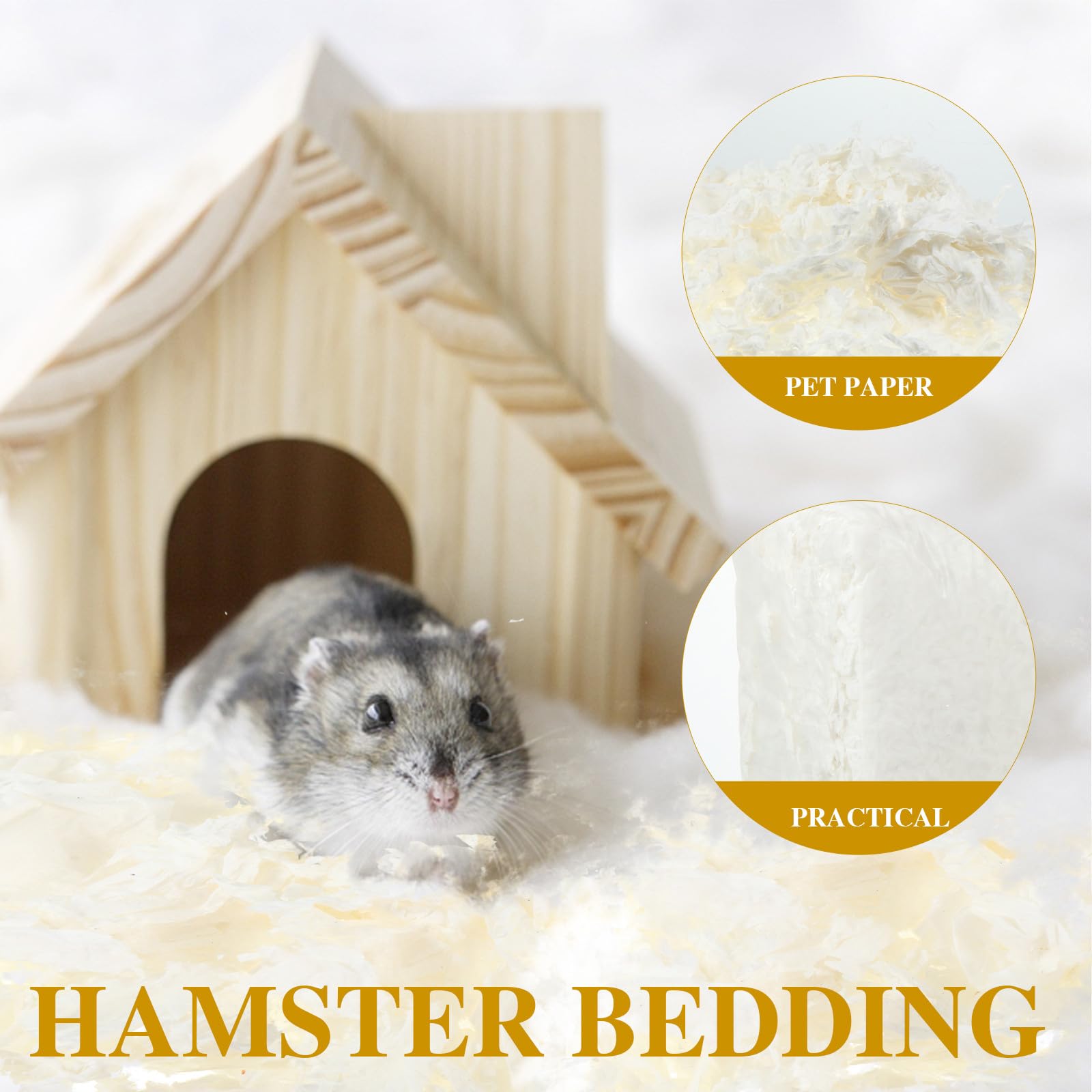 TOYANDONA Lettiera per Criceti e Piccoli Animali in Trucioli di Carta Bianca Super Assorbente, Soffice a Bassa Polvere, Confezione Singola per Habitat Puliti e Sicuri