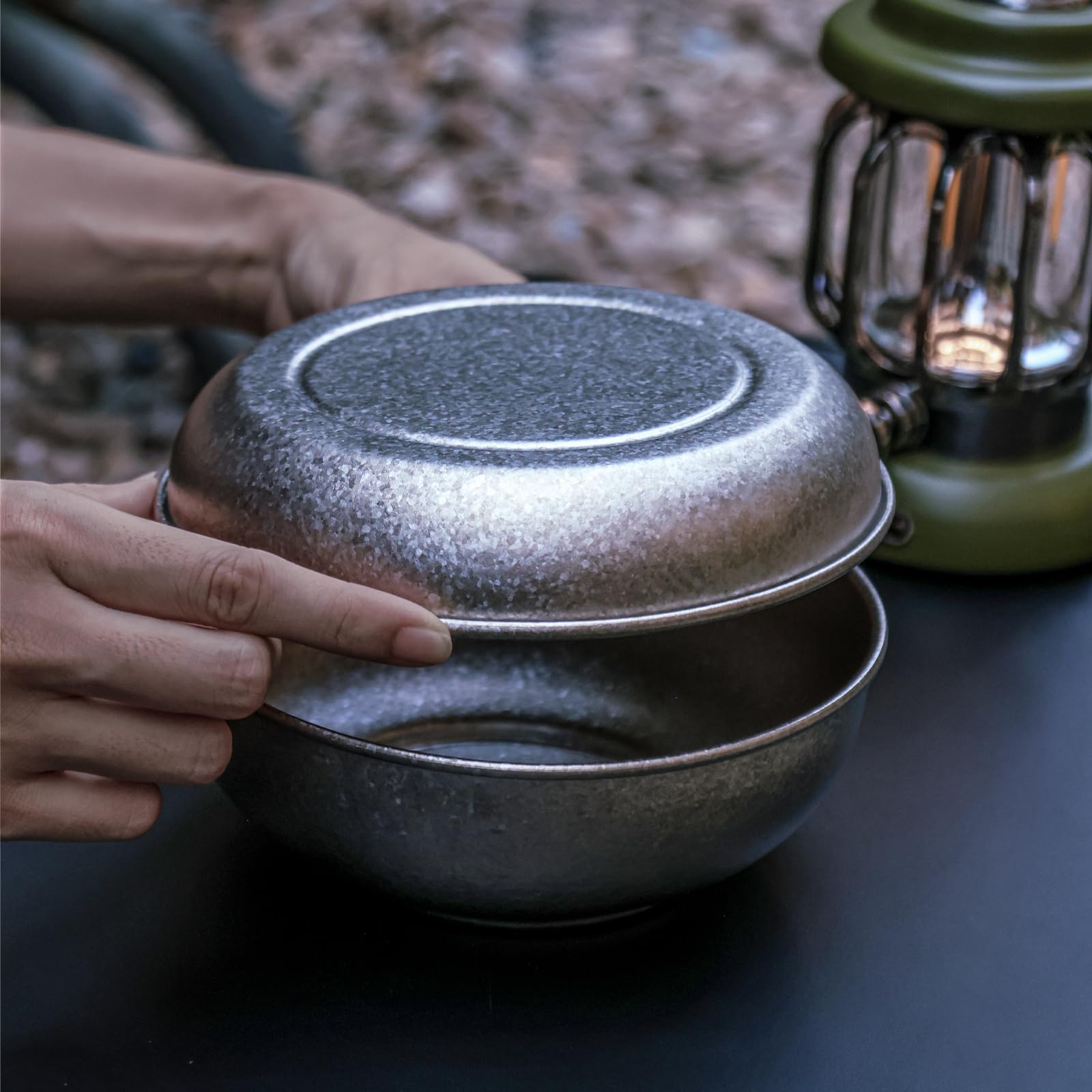 SILVERANT Titan-Camping-Schüsseln, einwandige Reisschale, kristallisiert, ultraleichtes Geschirr, Outdoor-Geschirr für Picknick, Wandern, Rucksackreisen (800 ml)