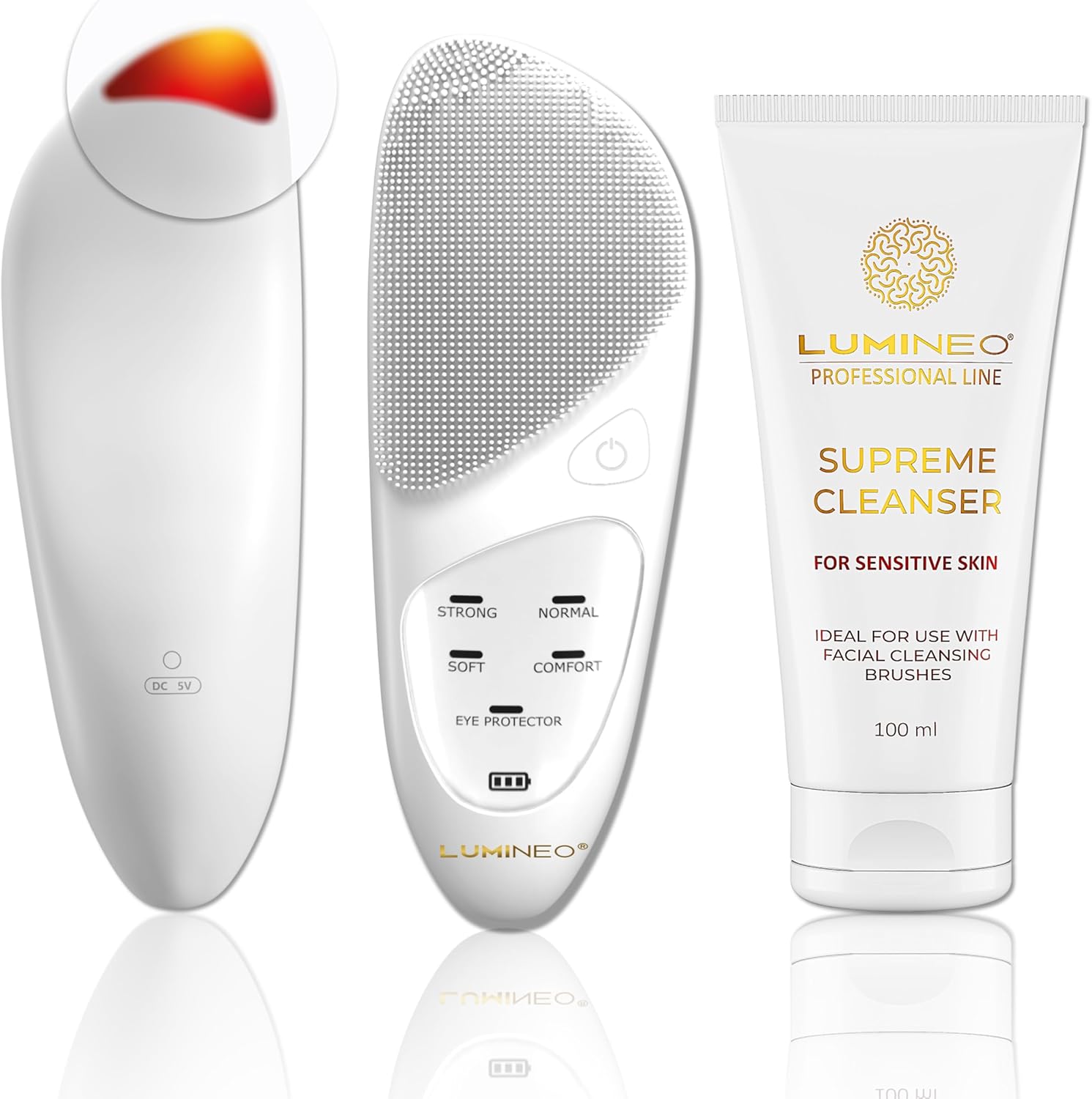 Lumineo SONIC THERMO Facial Cleansing Brush IPX7 Waterproof, with Matching Cleansing Gel (Sensitive Skin) Lumineo SONIC THERMO Facial Cleansing Brush IPX7 Waterproof, with Matching Cleansing Gel (Sensitive Skin)
