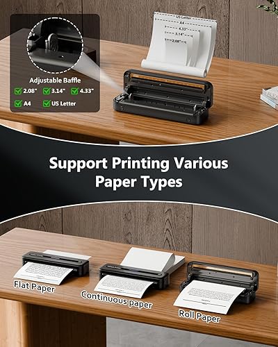 Miniatura 6 de Itari M832 Impresora portátil inalámbrica para viajes - Impresora Bluetooth de 300 ppp para teléfono Android e iOS, tableta, laptop, impresora