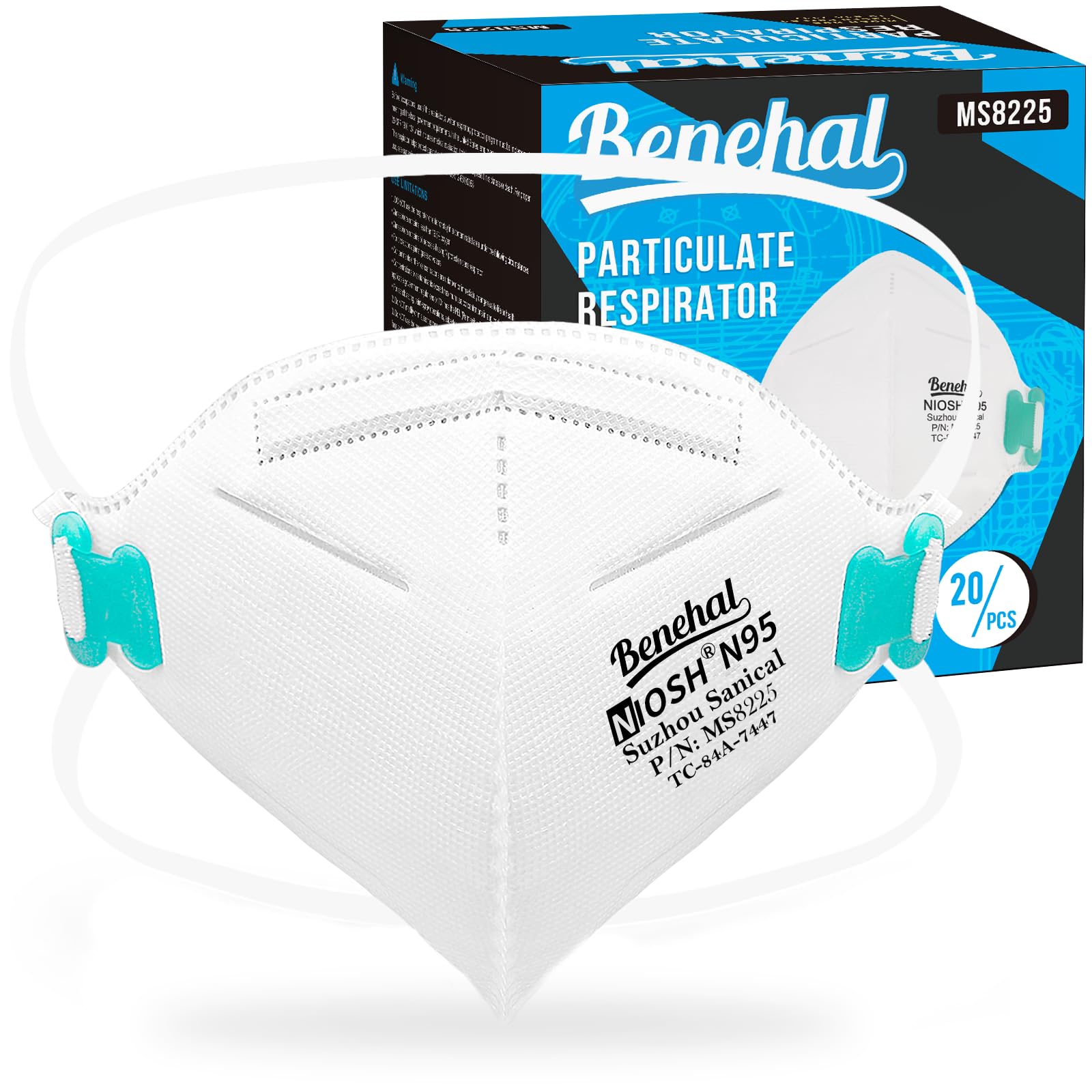NIOSH Approved N95 Mask Particulate Respirators Pack of 20 N95 Face Masks Individually Wrapped Universal Fit