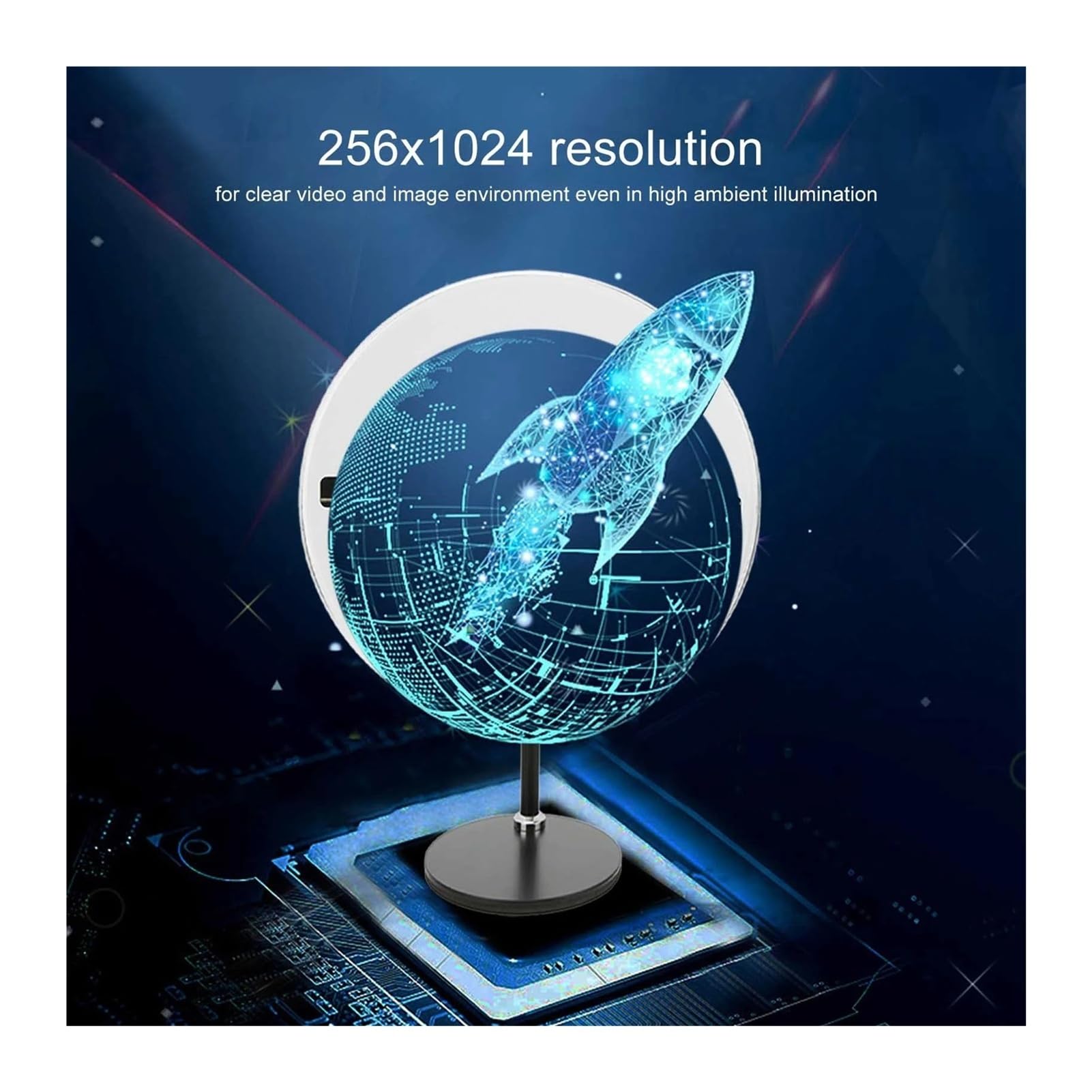 Wentylator z wyświetlaczem reklamowym holograficznym, wbudowana karta pamięci 16 GB, holograficzny projektor wideo, 256 diod LED 3D