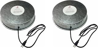 Farm Innovators 125 Watt Heated Base for Double Wall Metal Poultry Founts with 35 Degrees Fahrenheit Temperature and Below, 2 Pack, Metallic