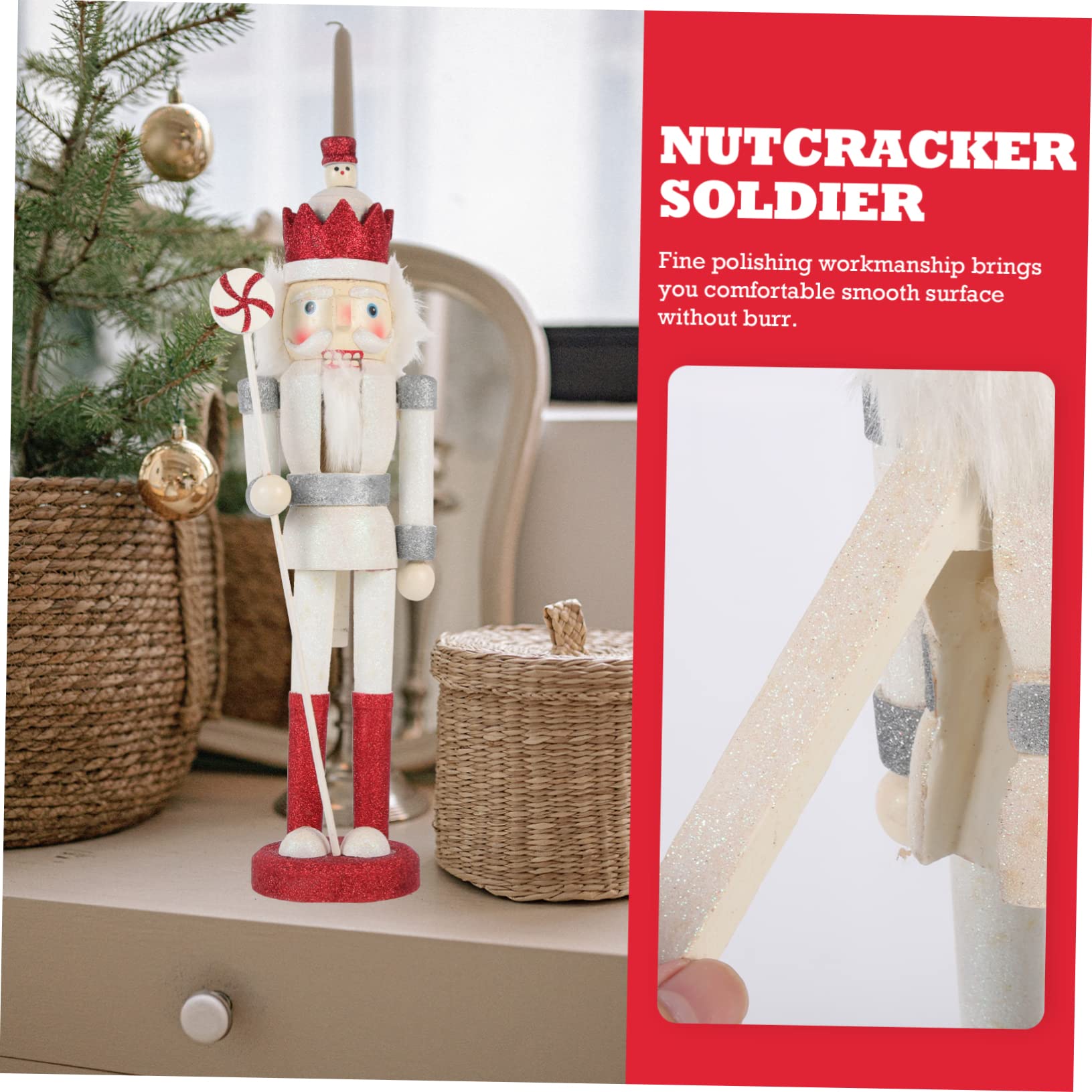 PRETYZOOM 4 Pz soldato schiaccianoci ornamento da tavolo per feste di Natale schiaccianoci decorativi natalizi fili natalizi fili di natale decorazioni natalizie all'aperto Di legno