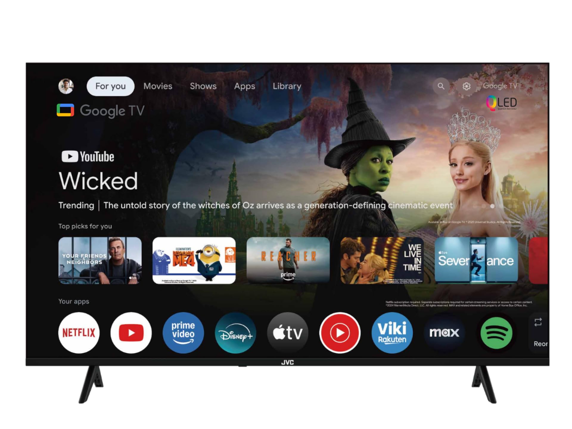 JVC 70 Inch QLED 4K UHD Google Smart TV | Edgeless Design | Dolby