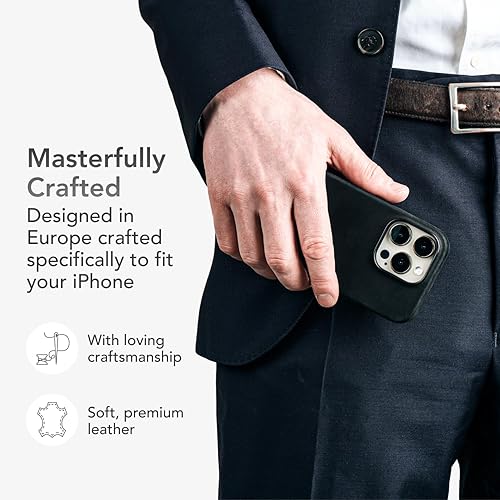 Miniatura 2 de DONBOLSO iPhone 14 Max - Funda protectora de cuero para Apple 14 Max - Funda de cuero clásica con forro de microfibra antiarañazos compatible con