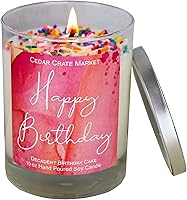 Vista 7 de Cedar Crate Market - Vela de feliz cumpleaños - Vela de cera de soja perfumada con chispas para el hogar, regalos de feliz cumpleaños para mujeres